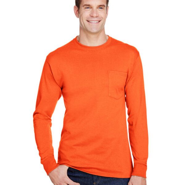 Adult Workwear Long-Sleeve Pocket T-Shirt 60% poly 40% cotton Thumbnail