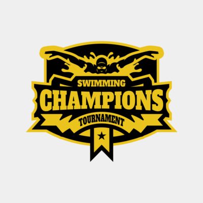 Champions Swimming Tournament logo template Thumbnail
